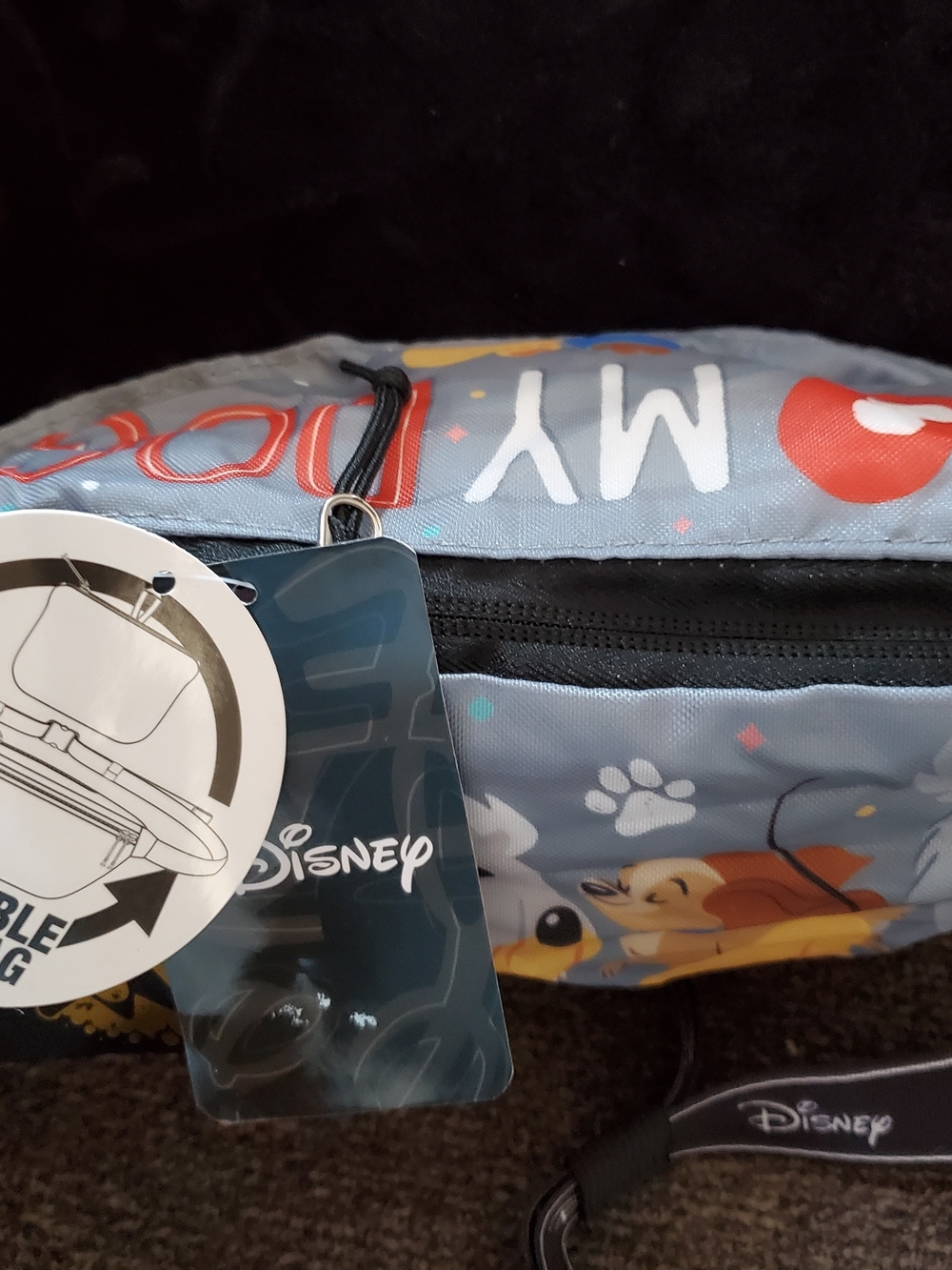 Disney Grey 'My Dog' Pattern Waist Pack - Picture 10 of 15